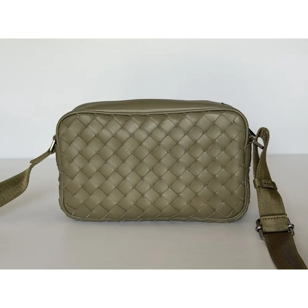 Bottega Veneta Intrecciato Leather Crossbody Bag Taupe 710048 Italy NWT $2500